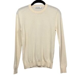 PETER MILLAR Womens Crown Soft Crew Golf Sweater Wool Silk Cashmere Ivory Size S